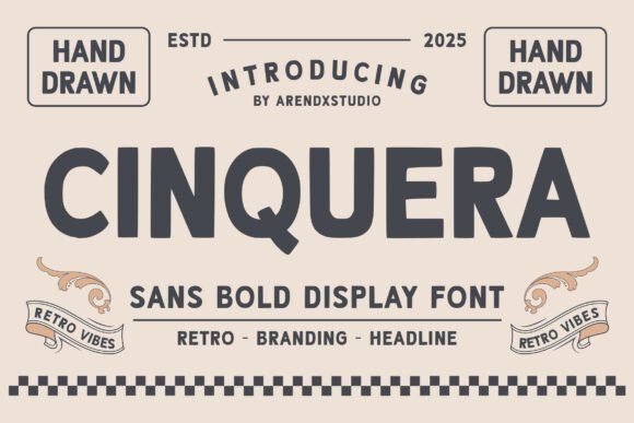 Cinquera Font: Bold Sans Serif for Handmade Brands