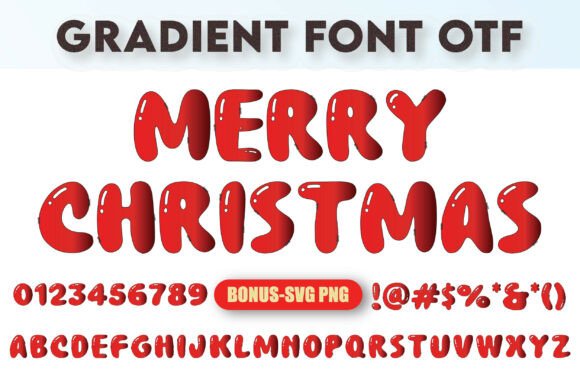 Merry Christmas Gradient Font for Festive Product Design