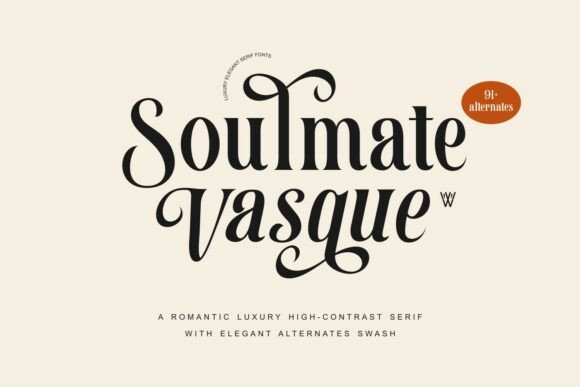 Soulmate Vasque: A Luxurious Serif Font for Handmade Brands
