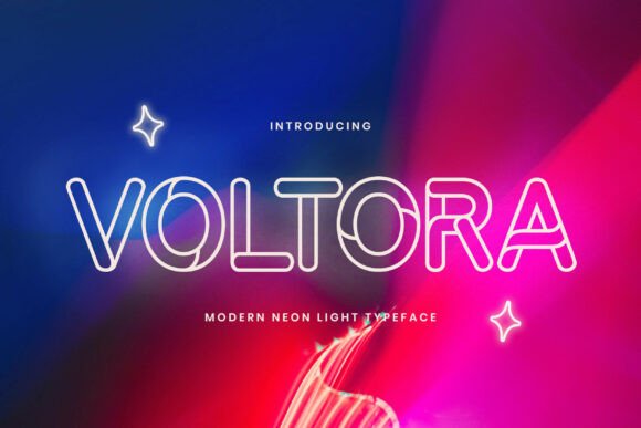 Voltora: A Modern Neon Typeface for Bold Branding